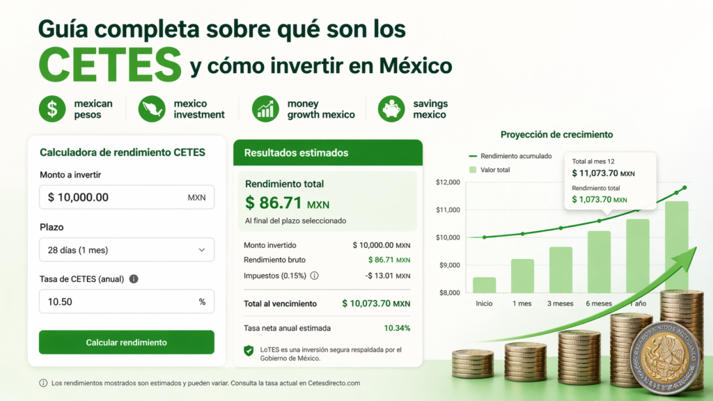 Ejemplo de cálculo de rendimiento en CETES